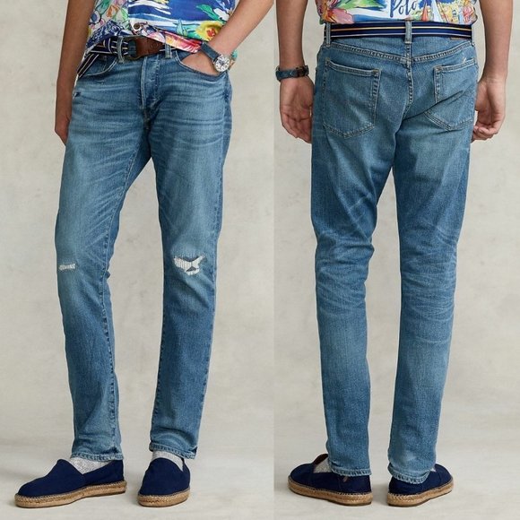 Polo Ralph Lauren Jeans Mens 33 x 34 The Sullivan Slim Stretch Distressed Pants